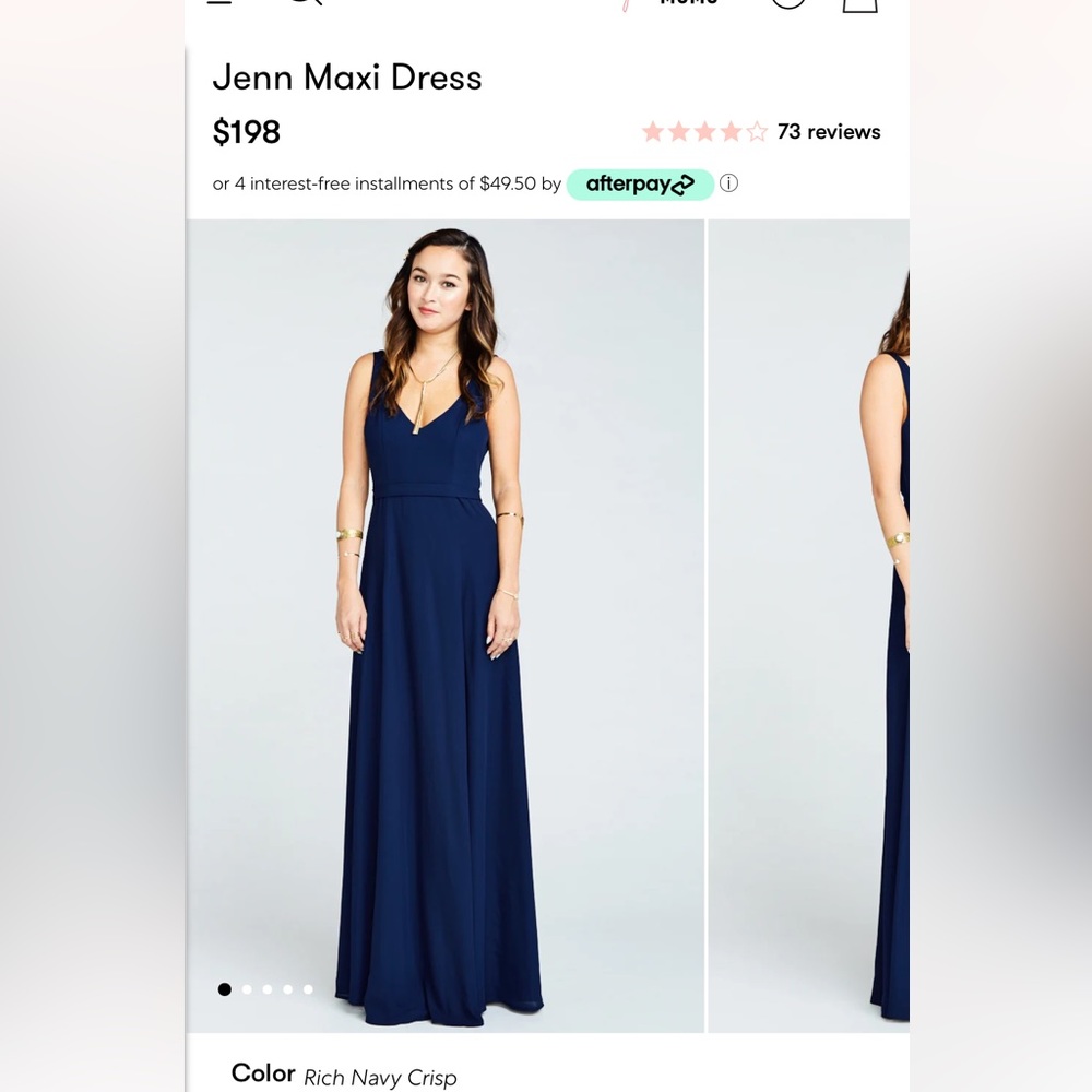 Show Me Your Mumu - Jenn Maxi Dress - Rich Navy Crisp - Size X - small